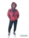 MJ RED tyedye GLOW IN DARK AND REFLECTIVE HOODIE