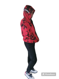 MJ RED tyedye GLOW IN DARK AND REFLECTIVE HOODIE