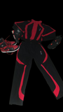 Glow Mj red & black track suit