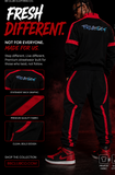 Glow Mj red & black track suit