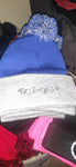 Blue and grey FRE$H2DEF POM BEANIE